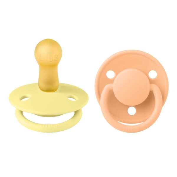 Соска пустушка BIBS De Lux Latex Round (кругла) – Sunshine/Peach Sunset (2 в упаковці) 6-18 міс.