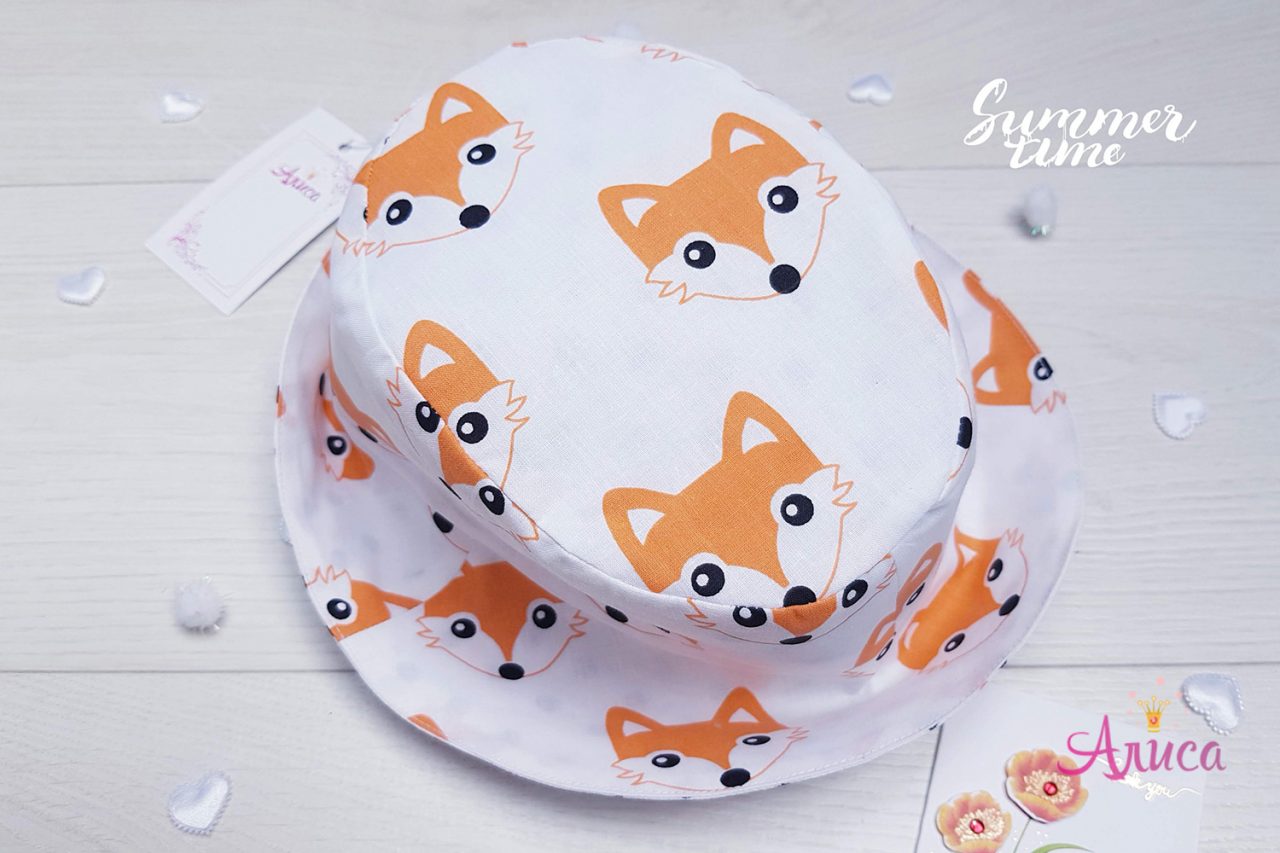 Панамка двухсторонняя "Лисички"