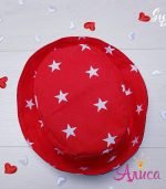 летняя детская панамка "Звезды на красном"