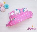 Двухсторонняя летняя детская панамка "Единорожки на малиновом"