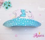 Двухсторонняя летняя детская панамка "Единорожки в облаках на розовом"