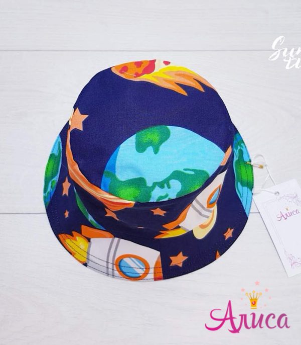 Двухсторонняя летняя детская панамка "Космос"