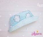 Двухсторонняя летняя детская панамка "Котики на мятном"