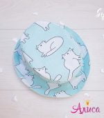 Двухсторонняя летняя детская панамка "Котики на мятном"