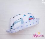 Двухсторонняя летняя детская панамка "Строительная техника на белом"