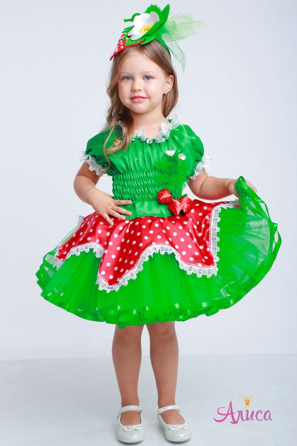 Карнавальный костюм Клубника, Земляника для девочки