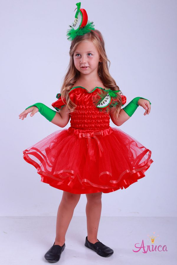 Карнавальный костюм красное Яблоко для девочки