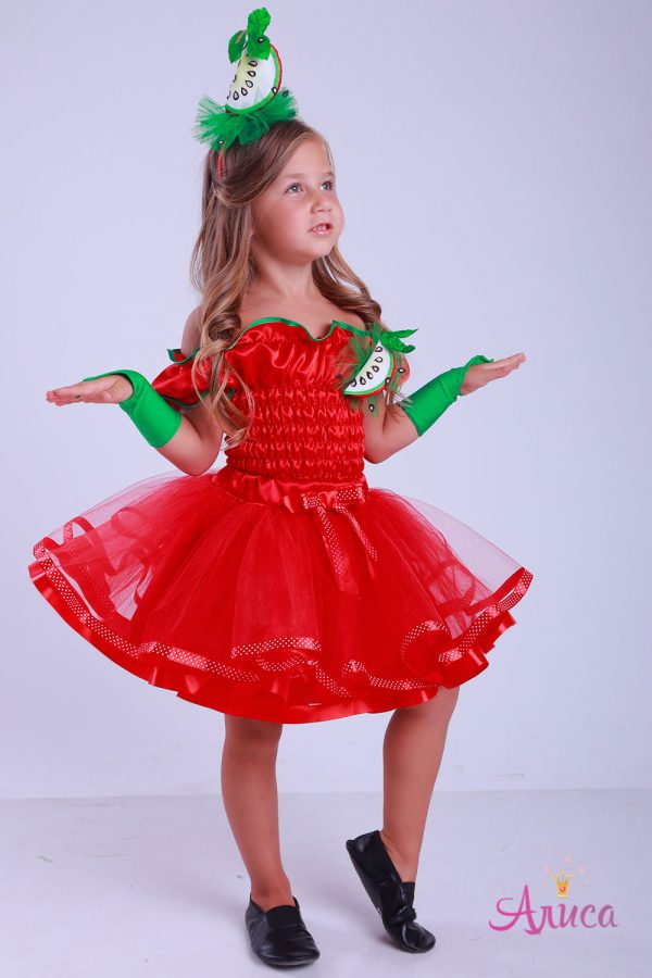 Карнавальный костюм красное Яблоко для девочки