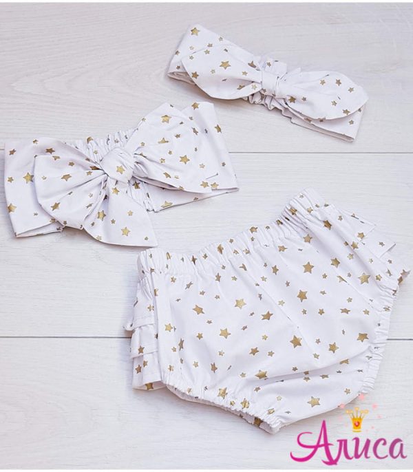 Комплект "Золотые звездочки на белом"