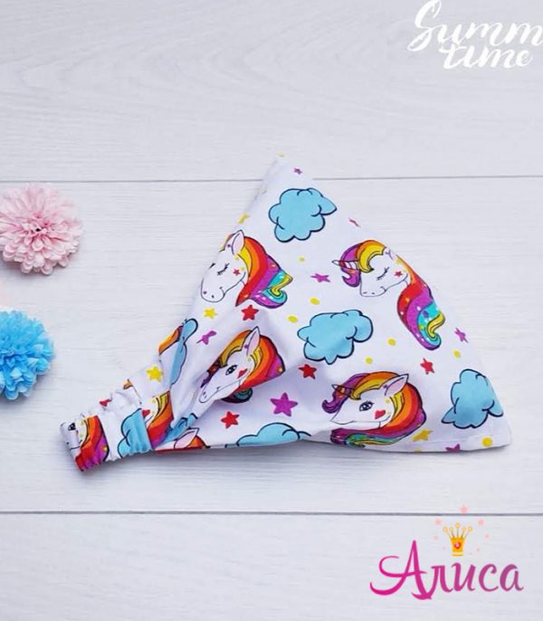 Косынка детская хлопковая "Радужный единорог"