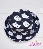 Панамка хлопковая детская "Котики на Черном"