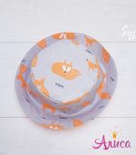 Панамка хлопковая детская "Лисы на сером"