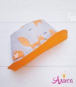 Панамка хлопковая детская "Лисы на сером"