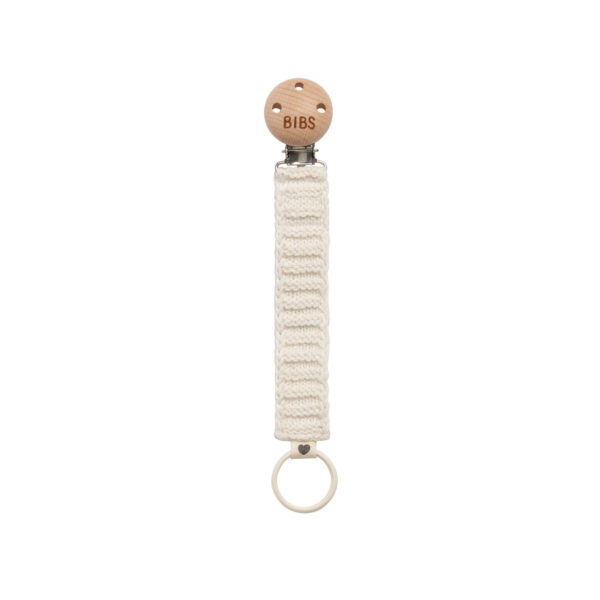 Тримач для пустушки в'язаний BIBS Pacifier Clip Knitted Ivory