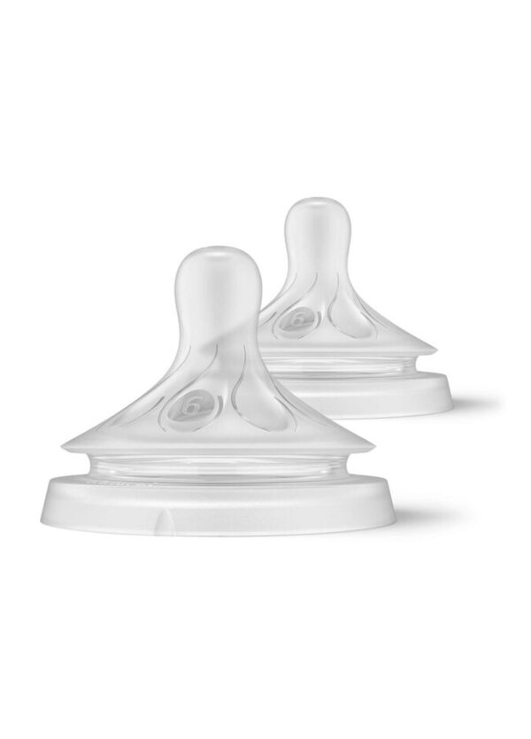 Силіконова соска Philips Avent Natural Природний потік 6 міс + 2 шт для густої їжі SCY966/02 (8710103985174)
