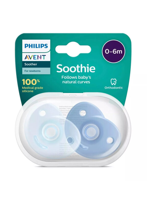 Пустушка philips avent soothie для хлопчиків 0-6 міс 2 шт (scf099/21) (8710103991618)