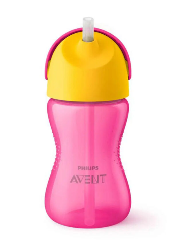 Чашка з трубочкою Philips Avent 12+ рожевий з жовтим 300 мл (8710103781998)