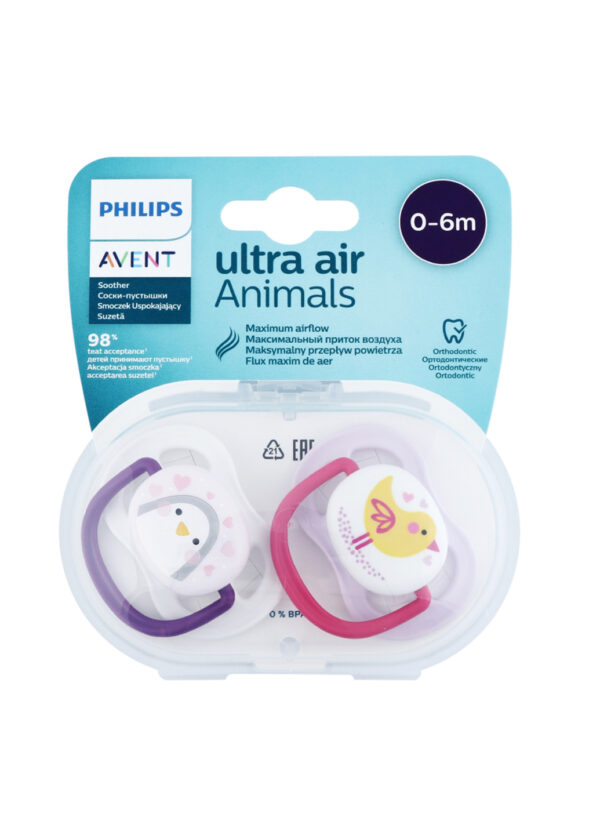 Силіконова пустушка philips avent ultra air "animal"