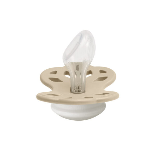 Соска пустушка BIBS Infinity Silicone Anatomical (анатомічна) – Vanilla GLOW (світиться в темряві) 0-6 міс.