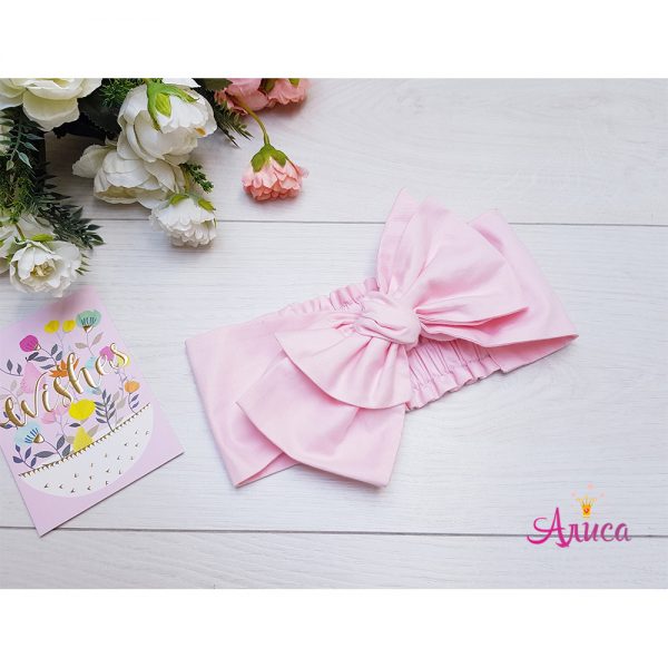 Хлопковая повязка на голову Афробант пудрово- персиковый