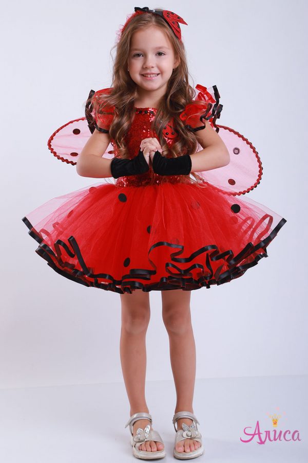 Карнавальный костюм Божья- коровка "Гламур" для девочки