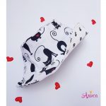 Панама хлопковая для девочки "Котики черные на белом"