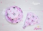Панама хлопковая для девочки "Зайцы на Розовом"