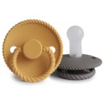 Frigg Silicone Honey Gold/Portobello Розмір 6-18 місяців (2 пустушки в упаковці)
