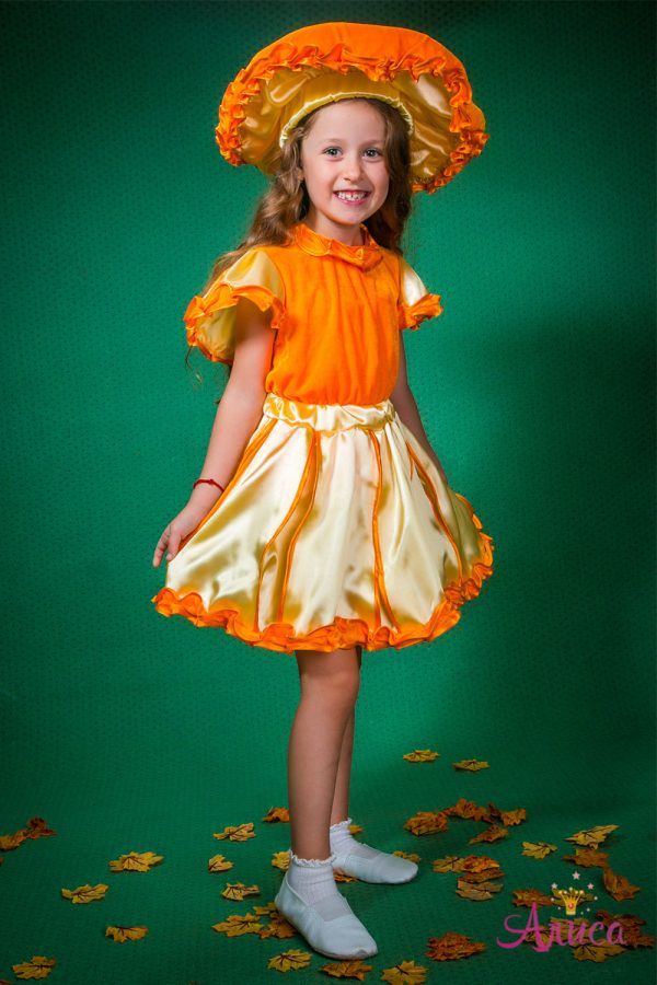 Карнавальный костюм Гриб Лисичка для девочки