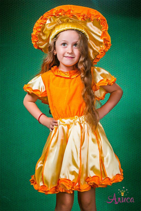 Карнавальный костюм Гриб Лисичка для девочки