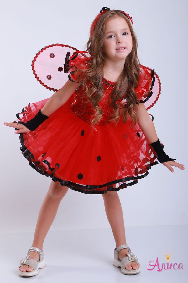 Карнавальный костюм Божья- коровка "Гламур" для девочки