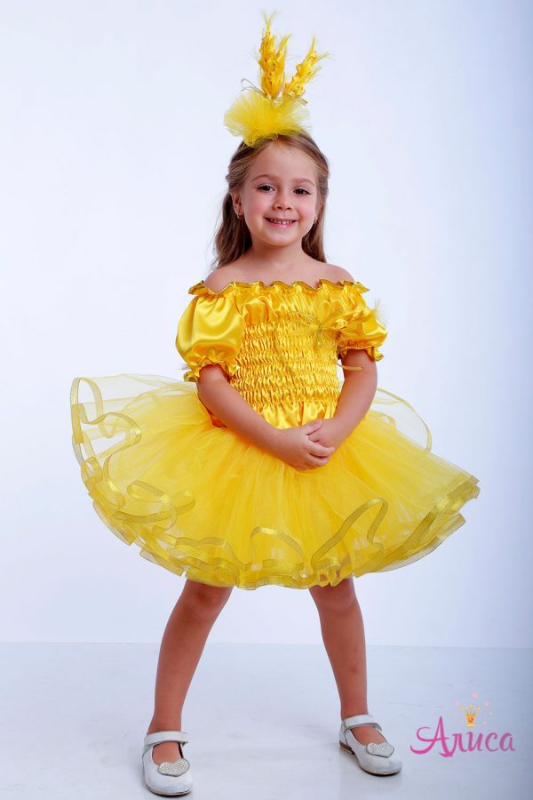 Карнавальный костюм Пшеничка- колосок для девочки