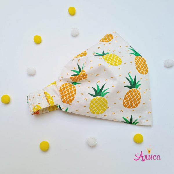 Косынка хлопковая на резинке "Ананасы"