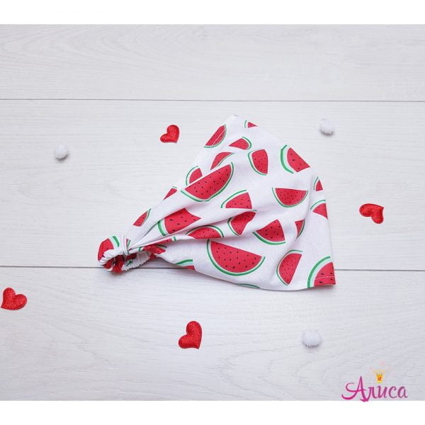 Косынка хлопковая на резинке "Арбузики"