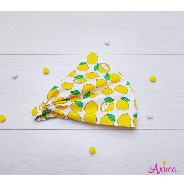 Косынка хлопковая на резинке "Лимончики"