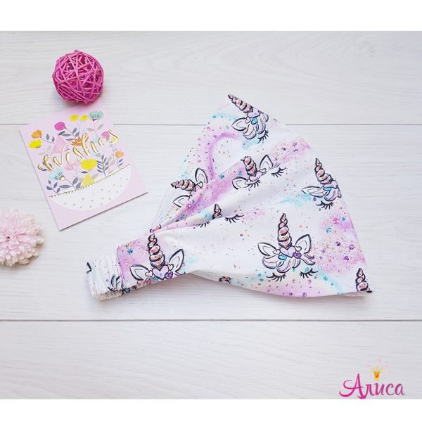 Косынка хлопковая на резинке "Волшебные единороги"