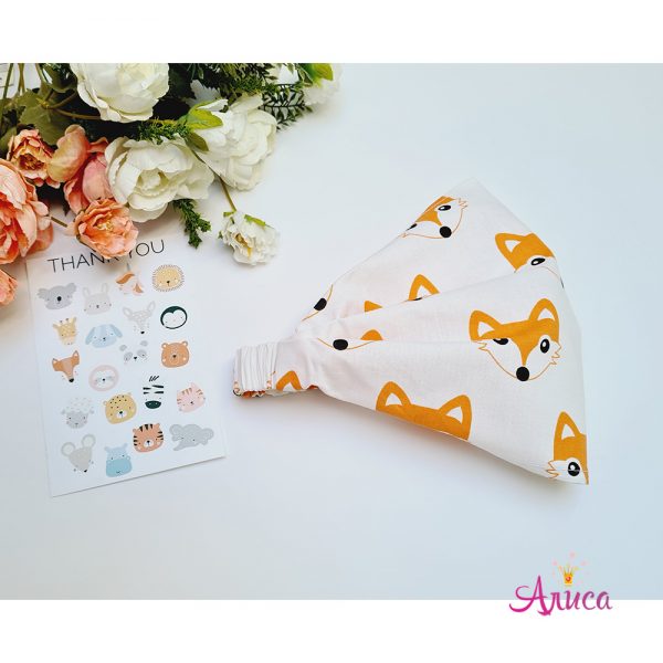 Косынка хлопковая на резинке "Лисички"