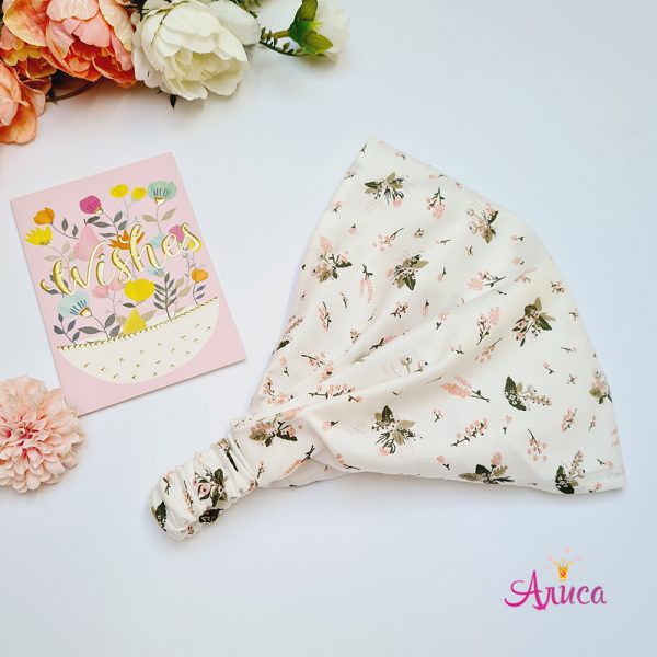 Косынка хлопковая на резинке "Мелкие цветочки"