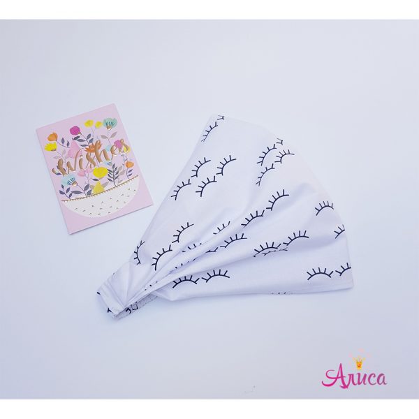 Косынка на резинке хлопковая "Реснички"