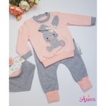 Комплект для девочки "Зайчишка" в персиковом цвете