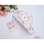 Панама хлопковая детская "Единороги и радуга на светло-розовом"