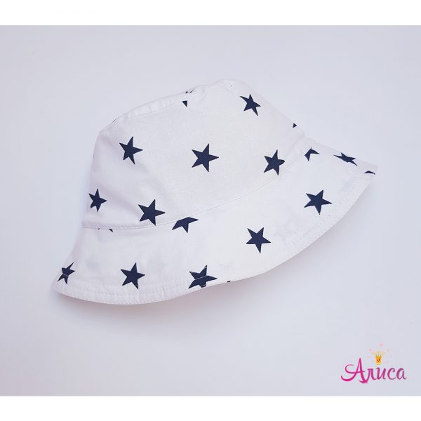 Панама хлопковая детская "Звёзды на белом"