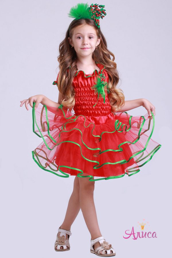 Карнавальный костюм Клюква, Красная смородина для девочки