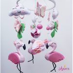 Мобіль з фетру ручної роботи "Рожевий фламінго"