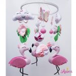 Мобіль з фетру ручної роботи "Рожевий фламінго"