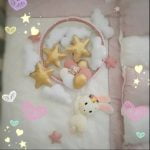 Мобиль из фетра на кроватку "Зайчик"