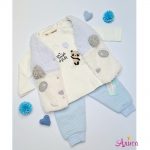 Детский комплект "Панда "для девочки с махровой жилеткой