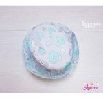 Панама летняя "Сердечки мятно-серые"