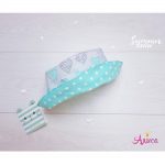 Панама летняя "Сердечки мятно-серые"