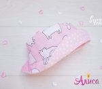 Панама летняя хлопковая "Котики на розовом"